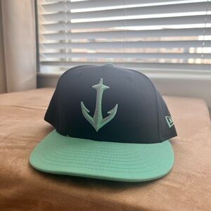 Seattle Kraken New Era Black and Mint Anchor Cap